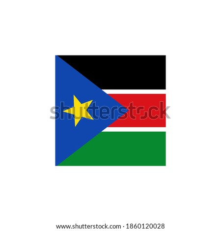 South Sudan flag vector square icon - illustration. Flag of South Sudan. Abstract concept, icon, square, button