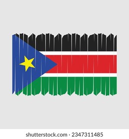 South Sudan Flag Vector with transparent background