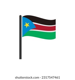 Süd-Südsudan-Flaggen-Symbol gesetzt, Südsudan-Unabhängigkeitstag Symbol für Vektorsymbol