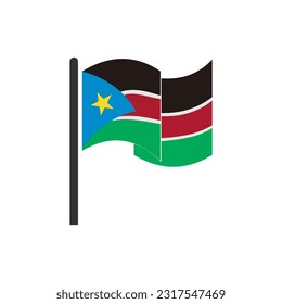 South sudan flags icon set, South sudan independence day icon set vector sign symbol
