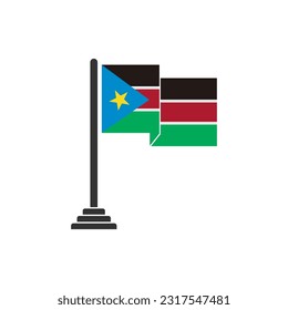 South sudan flags icon set, South sudan independence day icon set vector sign symbol