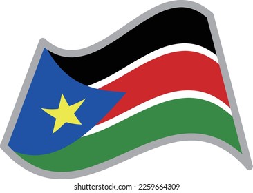 South Sudan fluttering national flag illustration vector material