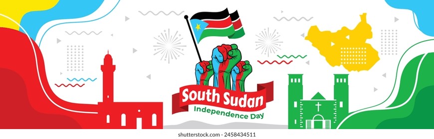 South Sudan Independence Day With Heart Emblem Design, can be used for business designs, presentation designs or any suitable designs.


