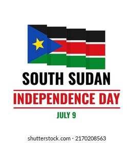 South Sudan Independence Day typography poster. National holiday celebrate on July 9. Vector template for banner, flyer, postcard, etc.