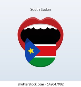 South Sudan language. Abstract human mouth. Vector illustration.