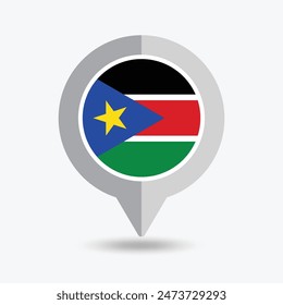 South Sudan Location Pin Icon Vector Illustration