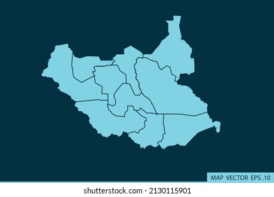 South Sudan map ,Abstract mash line and point scales on dark background for your web site design map logo, app, ui ,Travel. Vector illustration eps 10.