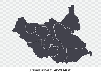 South Sudan Map Anchor Color on White Background quality files Png
