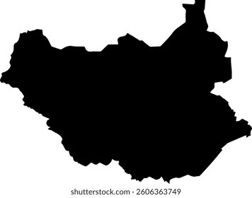 South Sudan map black illustration vector