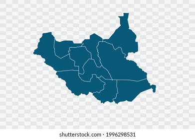 South Sudan Map blue Color on Backgound png