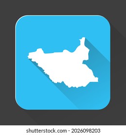South Sudan map with borders isolated on background