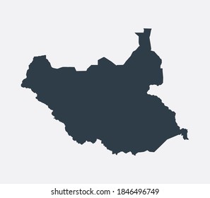 South Sudan Map, Country Flat Map 