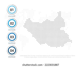 South Sudan map of dots gray for presentation. Creative concept for infographic.