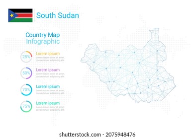 South Sudan map with elements of infographics template. Vector illustration eps10