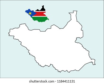 South Sudan Map Flag Decoration Stock Vector (Royalty Free) 1184411131 ...