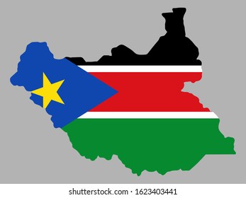 South Sudan Map Flag Vector Stock Vector (Royalty Free) 1623403441 ...