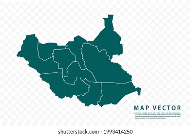 South Sudan map High Detailed on white background. Abstract design vector illustration eps 10