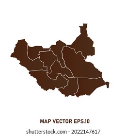 South Sudan map High Detailed on white background. Abstract design vector illustration eps 10