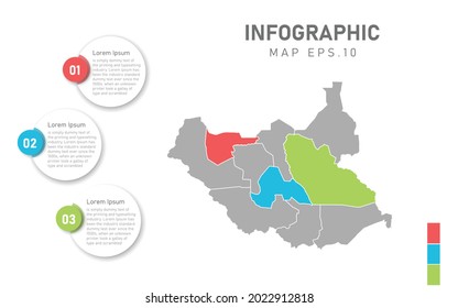 South Sudan map infographic. Global business marketing concept. World transportation infographics data.