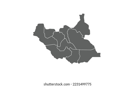 South Sudan map isolated on white background.for annual infographics report website layout.