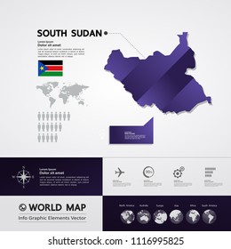 South Sudan Map vector illustration