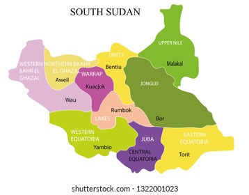 South Sudan map vector illustration, south sudan map drawing, country maps, maps

