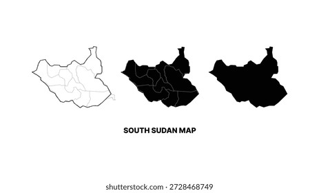 Ilustración vectorial del mapa de Sudán del Sur