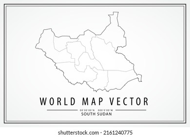 South Sudan Map World Map International Stock Vector (Royalty Free ...