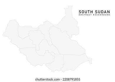South Sudan Map - World Map International vector template with High detailed including grey color and grey line isolated on white background for design - Vector illustration eps 10