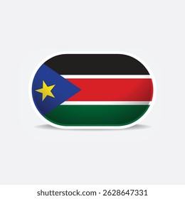 south sudan national flag button vector
