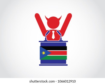 South Sudan Podium People Businessman Celebrate Speech