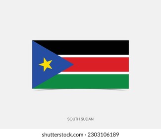South Sudan Rectangle flag icon with shadow.