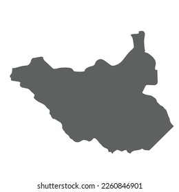 Sudán del Sur - sólido mapa de siluetas negras de la zona del país. Simple ilustración vectorial plana.