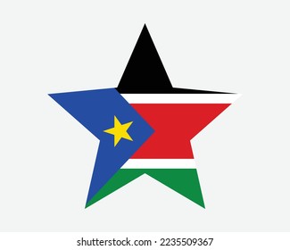South Sudan Star Flag. South Sudanese Star Shape Flag. Country National Banner Icon Symbol Vector Flat Artwork Graphic Illustration svg