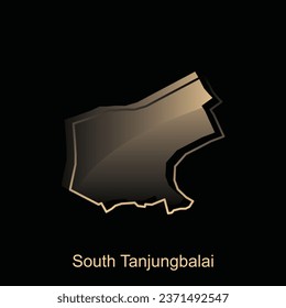 South Tanjungbalai City map of North Sumatra Province national borders, important cities, World map country vector illustration design template