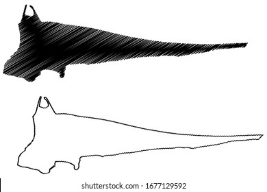 South Tarawa City (Republic of Kiribati) map vector illustration, scribble sketch City of South Tarawa map