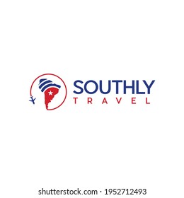 South Travel Plane Circle Logo Design