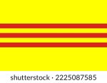 South Vietnam flag vector illustration isolated. Republic of Vietnam was a country in Southeast Asia that existed from 1955 to 1975.  Southern part of Vietnam was a member of Western block in cold war