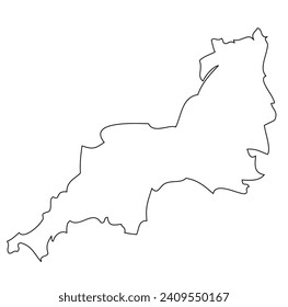 South West England - map of the region of the country England