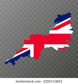 South West England, UK region map. Vector illustration.