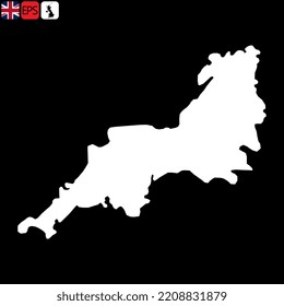 South West England, UK region map. Vector illustration.