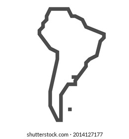South world, square line vector icon