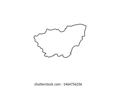 South Yorkshire County outline map England region United Kingdom state country