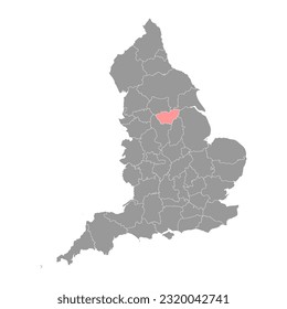 South Yorkshire map, ceremonial county of England. Vector illustration.