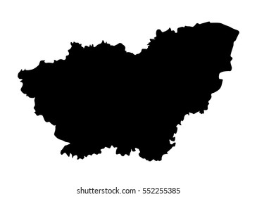 South Yorkshire vector map silhouette, in Yorkshire and the Humber, United Kingdom. England.