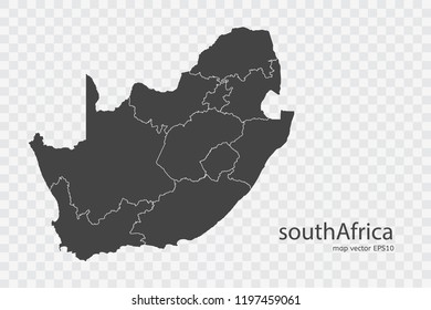 southAfrica map vector, isolated on transparent background
