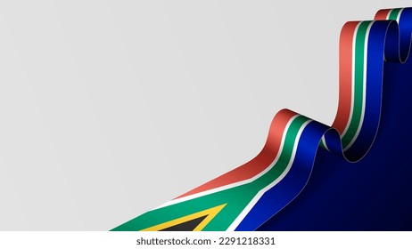 SouthAfrica ribbon flag background. Element of impact for the use you want to make of it.