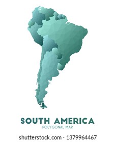 South-america Map. admirable low poly style continent map. Cute vector illustration.