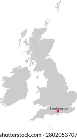 Southampton City Location on Map of United Kingdom