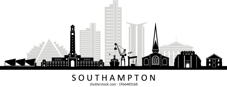 SOUTHAMPTON, England.  United Kingdom City Skyline Vector
